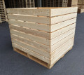 Wooden cage with 2 way entry points pallet