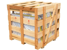 Goods packed inside wooden cages